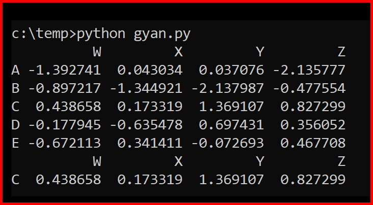 Picture showing the multiple conditions applied on the dataframe in pandas